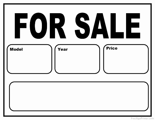 Free Printable Sign Templates Beautiful Printable Car for Sale Sign Good Ideas
