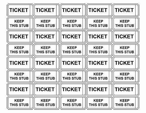 Free Printable Ticket Template Awesome Printable Admission Tickets without Numbers