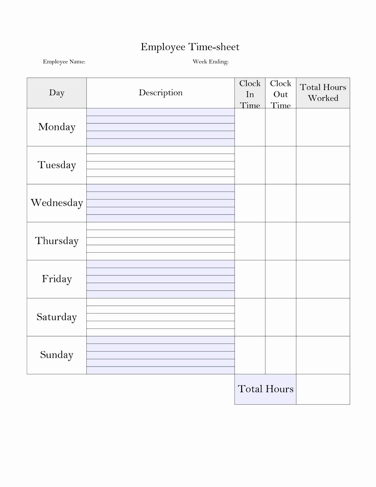 Free Printable Time Sheets Elegant Printable Weekly Time Sheet Printable Timecard