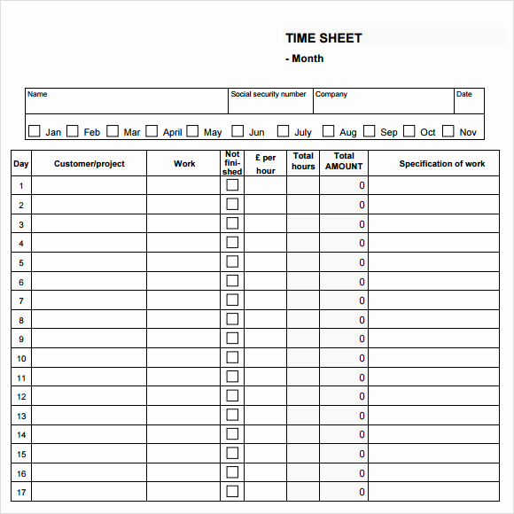 Free Printable Time Sheets Inspirational Monthly Timesheet Template 22 Download Free Documents