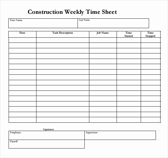 Free Printable Time Sheets Lovely 12 Weekly Timesheet Templates – Free Sample Example