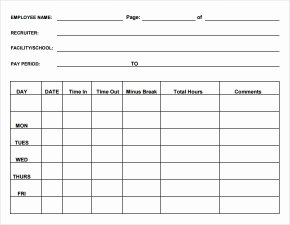 Free Printable Time Sheets Pdf Elegant Sample Blank Timesheet 6 Documents In Pdf