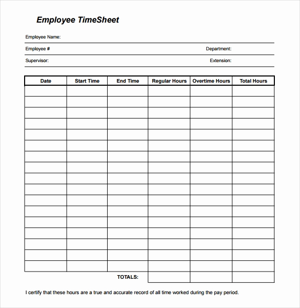 Free Printable Time Sheets Pdf Fresh 29 Free Timesheet Templates – Free Sample Example format