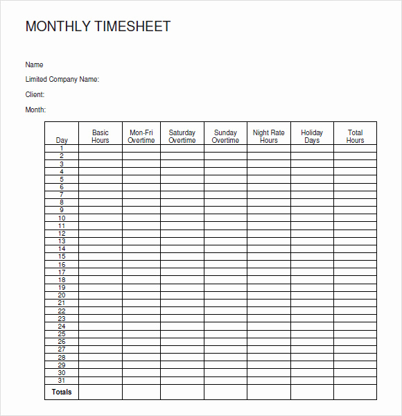 Free Printable Time Sheets Pdf Lovely 11 Monthly Timesheet Templates Free Sample Example format