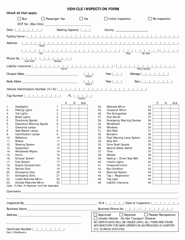 Free Printable Vehicle Inspection form Best Of Vehicle Condition Report Templates Word Excel Samples