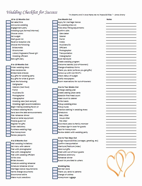 Free Printable Wedding Checklist Inspirational Free Excel Wedding Planning Checklist Template