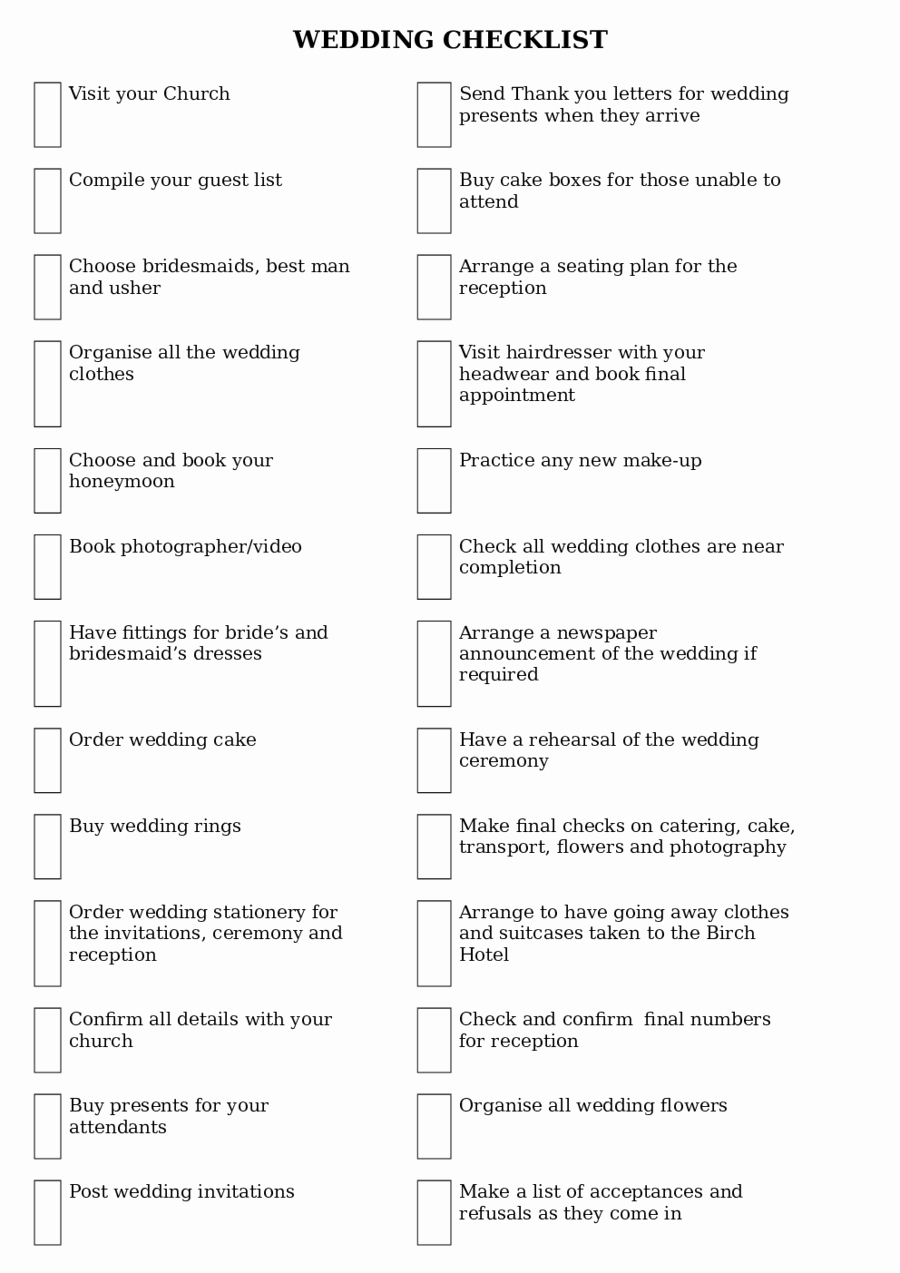 Free Printable Wedding Checklist Lovely 2018 Wedding Checklist Template Fillable Printable Pdf
