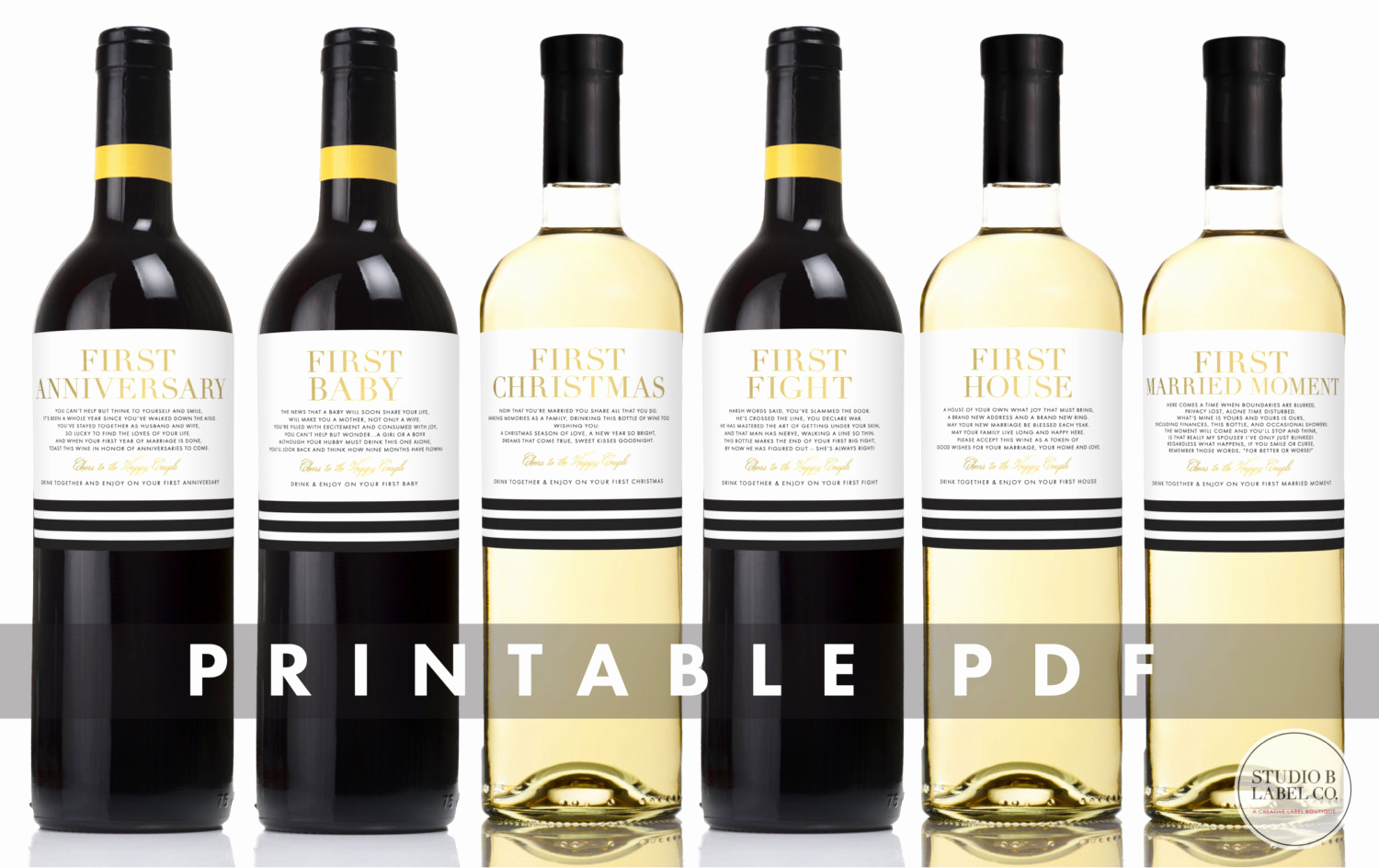 Free Printable Wine Labels Unique Instant Download Printable Wedding Milestone Wine Labels