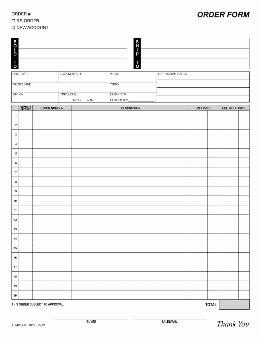 Free Printable Work order Template Luxury 40 order form Templates [work order Change order More]