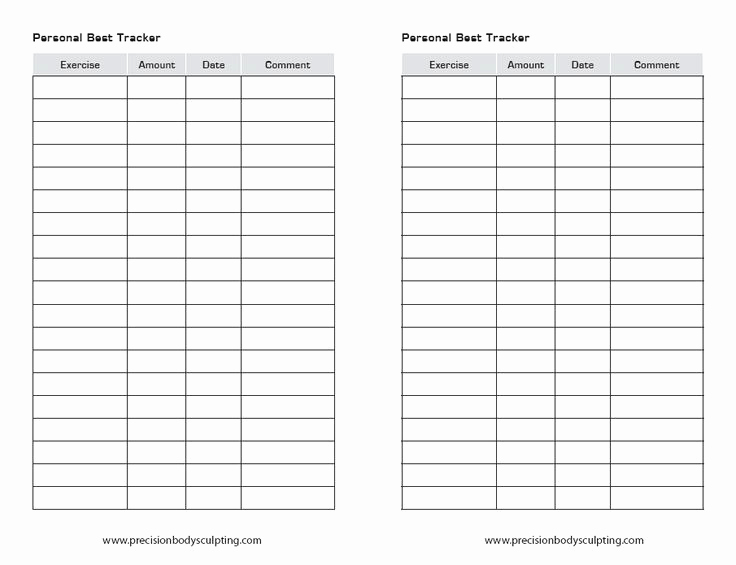 Free Printable Workout Log Sheets Lovely Body for Life Workout Sheets