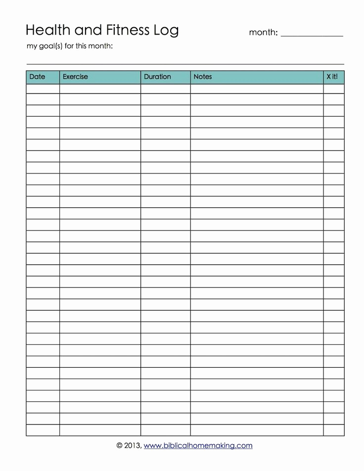 Free Printable Workout Log Sheets New Workout Log Sheet