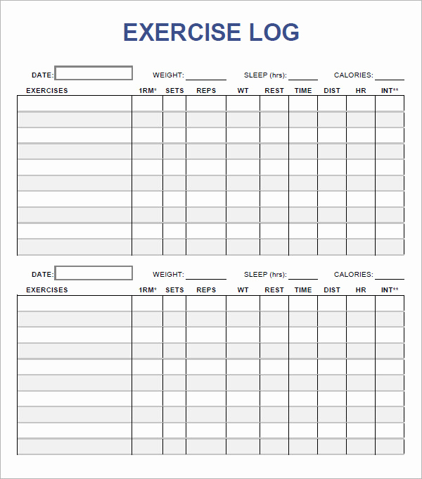 Free Printable Workout Log Sheets Unique 30 Of Simple Workout Log Template