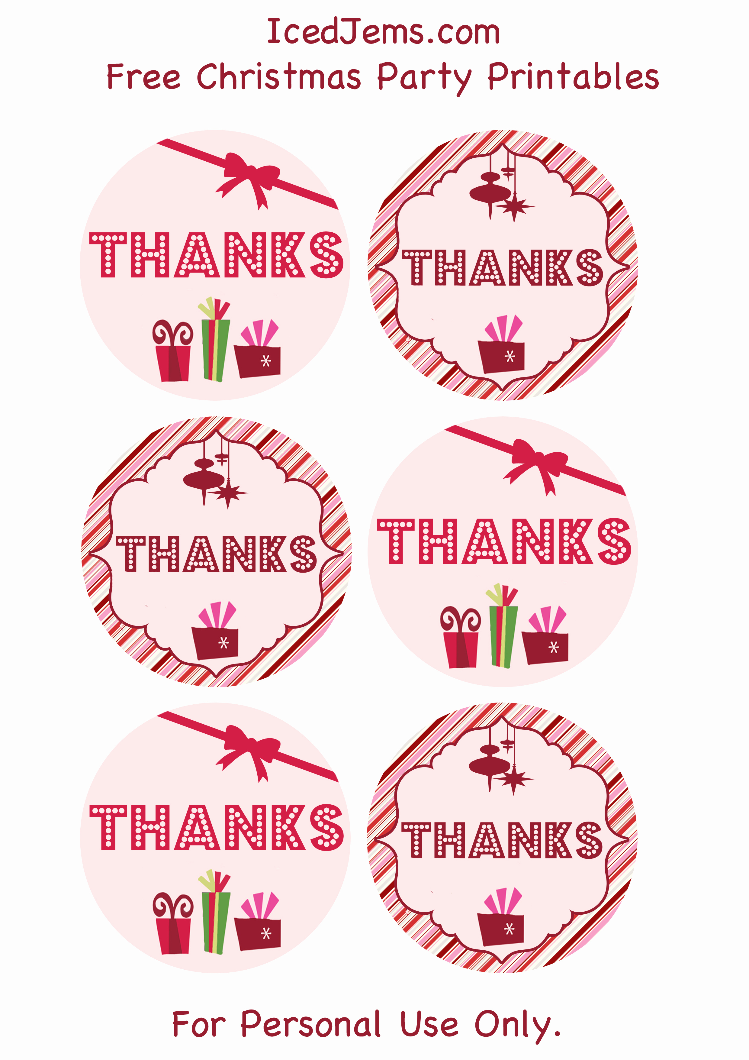 Free Printables Thank You Tags Unique Free Christmas Party Printables