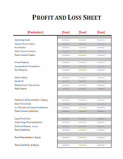 Free Profit and Loss Template Fresh Profit and Loss Statement Template