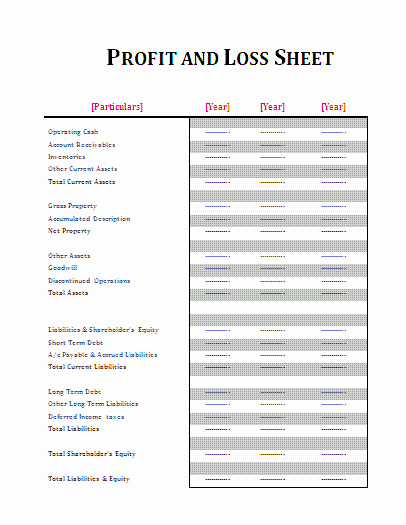 Free Profit and Loss Template Inspirational Profit and Loss Sheet Template