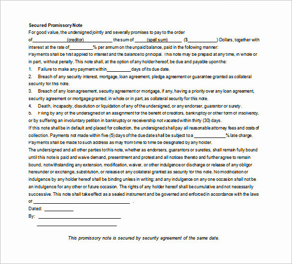 Free Promissory Note Template Word Unique 35 Promissory Note Templates Doc Pdf
