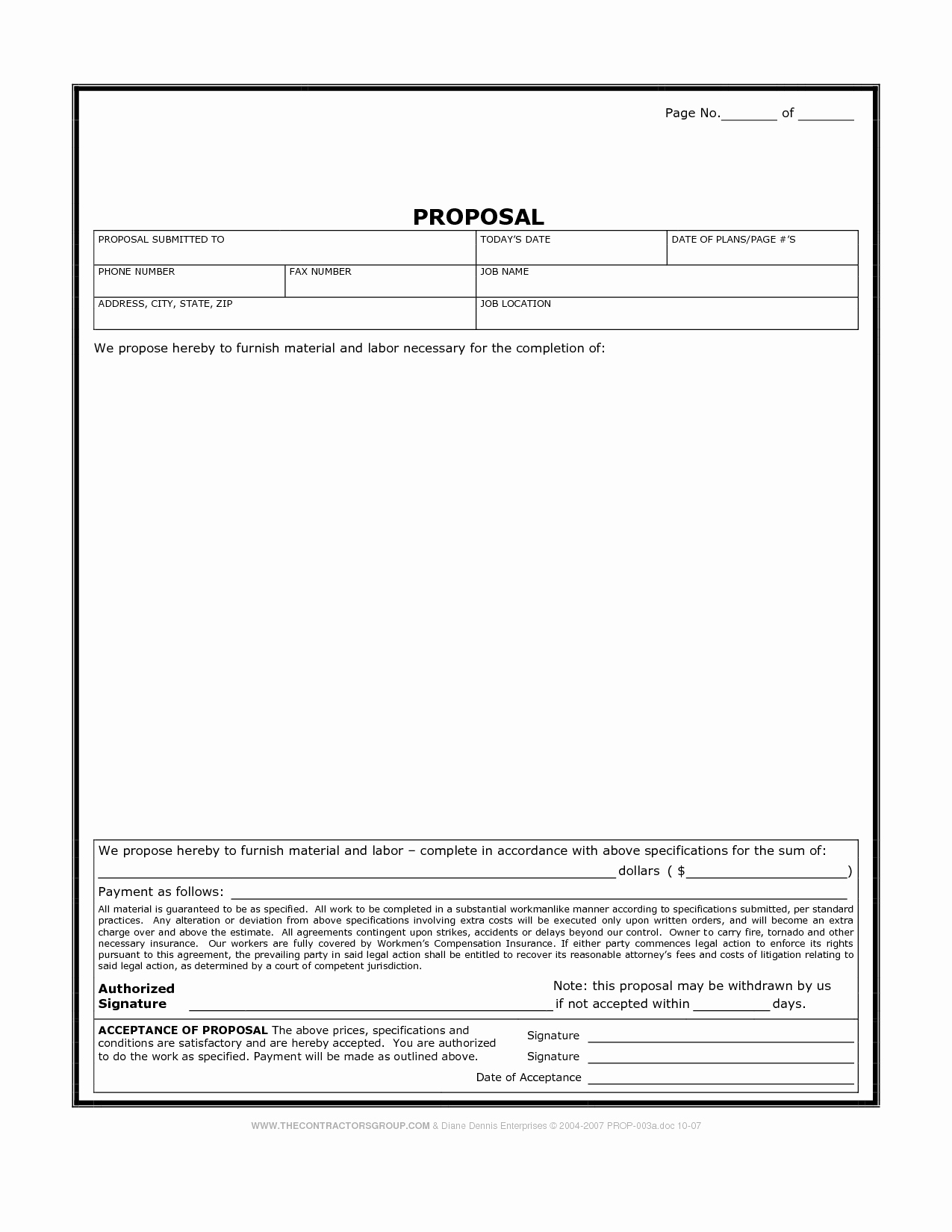 Free Proposal Template Word Awesome Printable Blank Bid Proposal forms