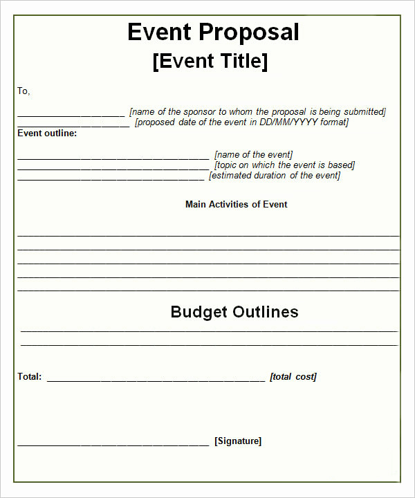 Free Proposal Template Word Unique 30 Sample event Proposal Templates Psd Pdf Word