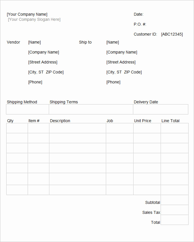Free Purchase order Template Best Of 53 Purchase order Examples Pdf Doc