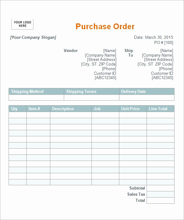 Free Purchase order Template Best Of Purchase order Template 10 Download Free Documents In