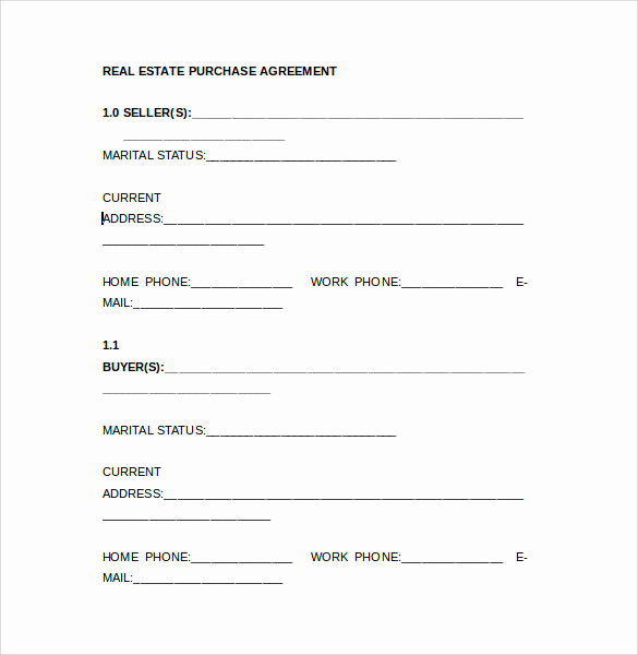Free Real Estate Contract Lovely 8 Real Estate Purchase Agreement Samples Templates