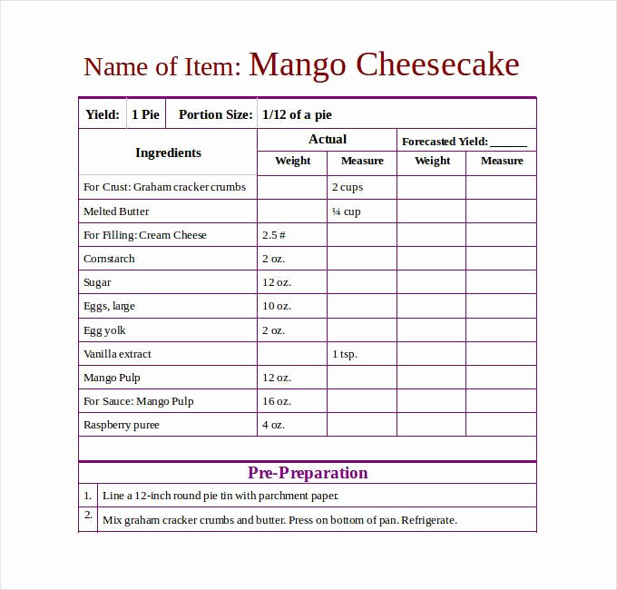 Free Recipe Template for Word Beautiful 43 Amazing Blank Recipe Templates for Enterprising Chefs