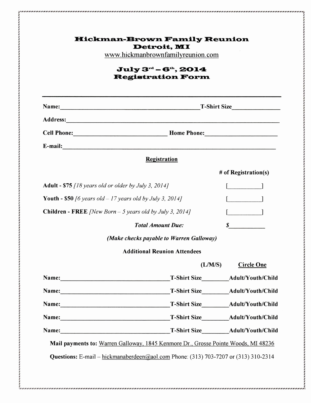 free registration form template elegant family reunion registration form template of free registration form template