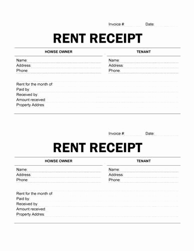 Free Rent Receipt Template Fresh Easy to Print Rent Receipt Templats
