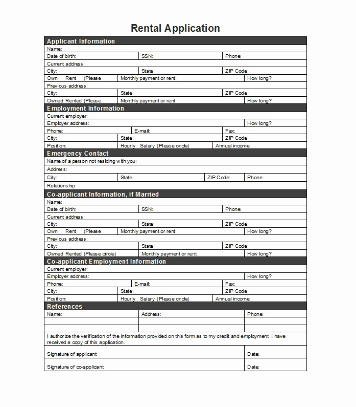 Free Rental Application form Awesome 42 Rental Application forms &amp; Lease Agreement Templates