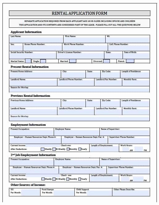 Free Rental Application form Inspirational Free New York Rental Application form – Pdf Template