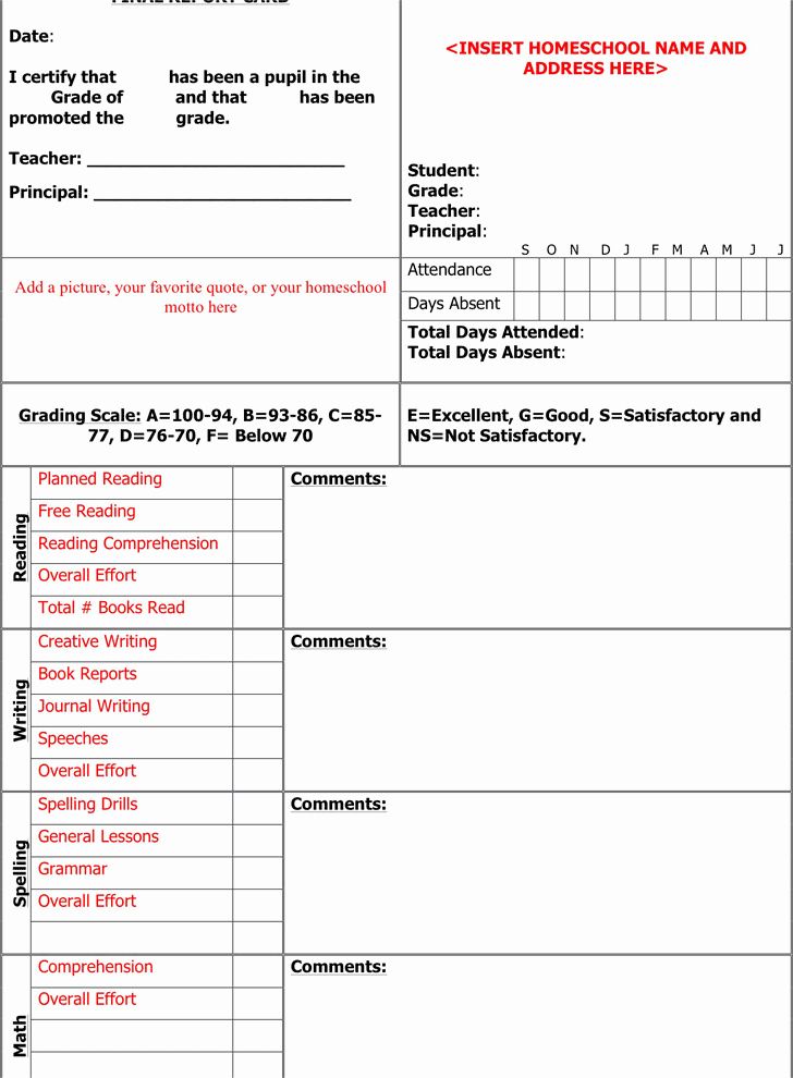 Free Report Card Template Awesome 20 Report Card Template Free Download