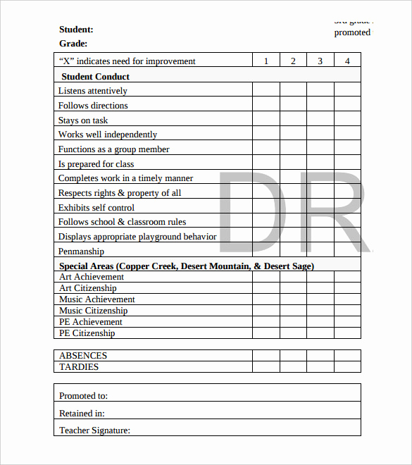 Free Report Card Template Best Of Report Card Template 28 Free Word Excel Pdf Documents