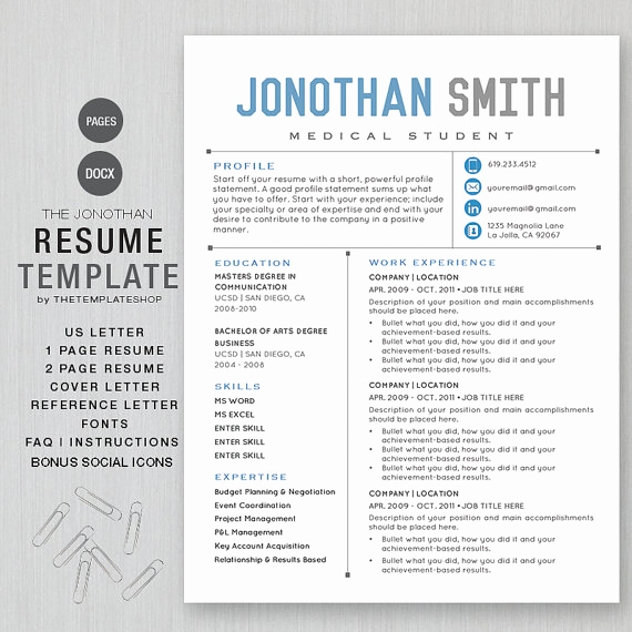 resume template cv template for word