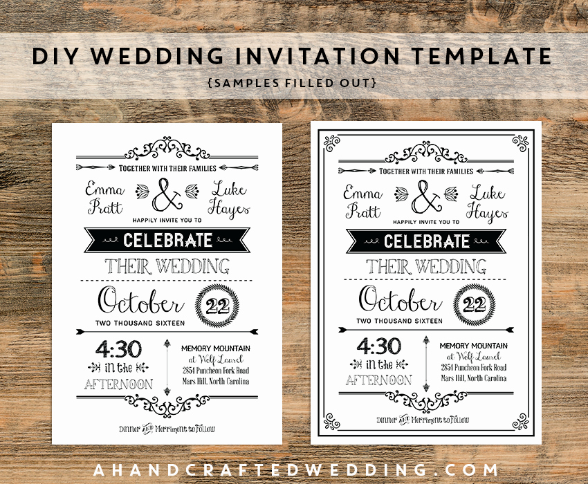 Free Rustic Wedding Invitation Templates Beautiful Diy Black Rustic Wedding Invitation Templates Samples