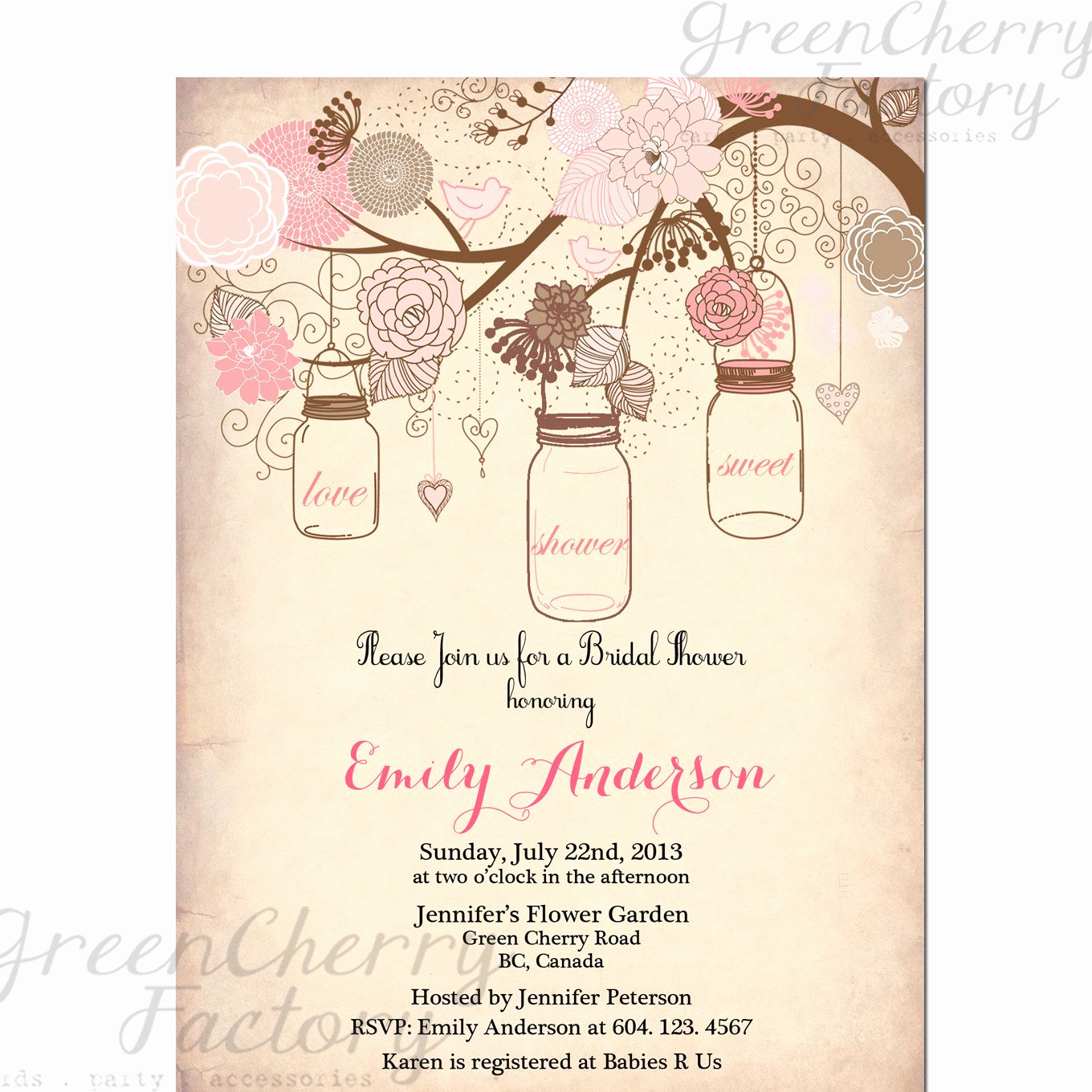 Free Rustic Wedding Invitation Templates Elegant Mason Jar Invitation Rustic Bridal Shower Invitation