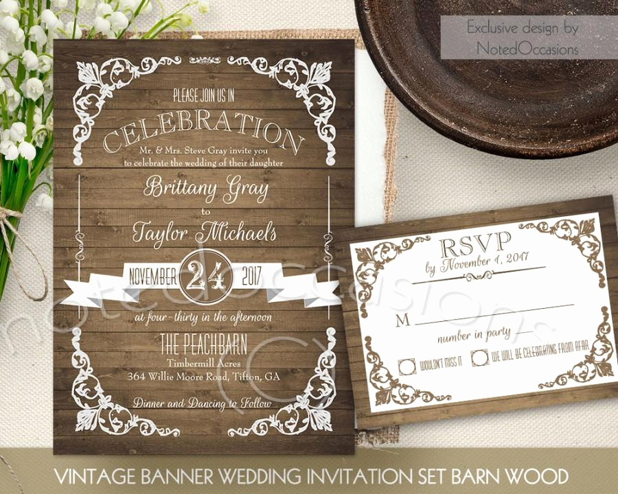 Free Rustic Wedding Invitation Templates Fresh Rustic Wedding Invitation Printable Set Country Wedding