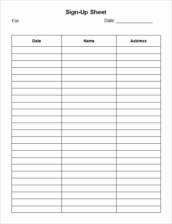 Free Sign In Sheet Template Elegant Sign Up Sheet Template 7 Free Download for Word Pdf