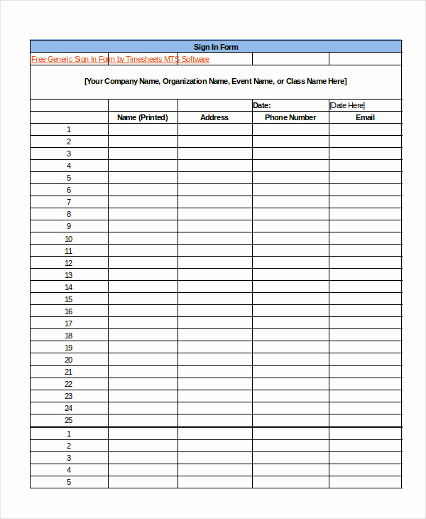 Free Sign In Sheet Template Unique event Sign In Sheet Template 16 Free Word Pdf