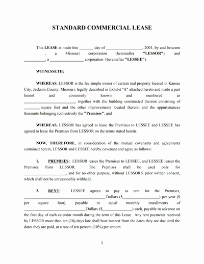 Free Simple Lease Agreement New Mercial Lease Agreement Template Free Download Create