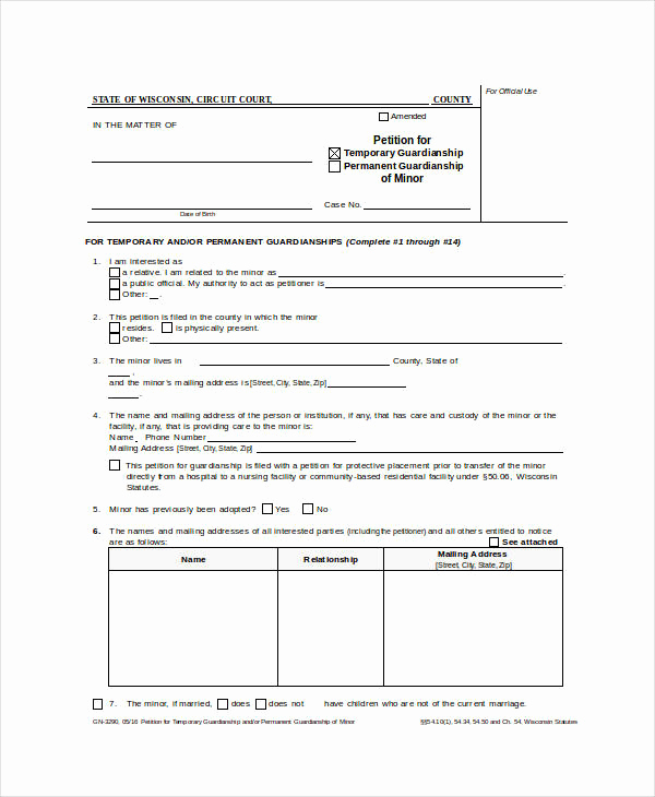 Free Temporary Guardianship form Lovely Guardianship forms 9 Free Pdf Word
