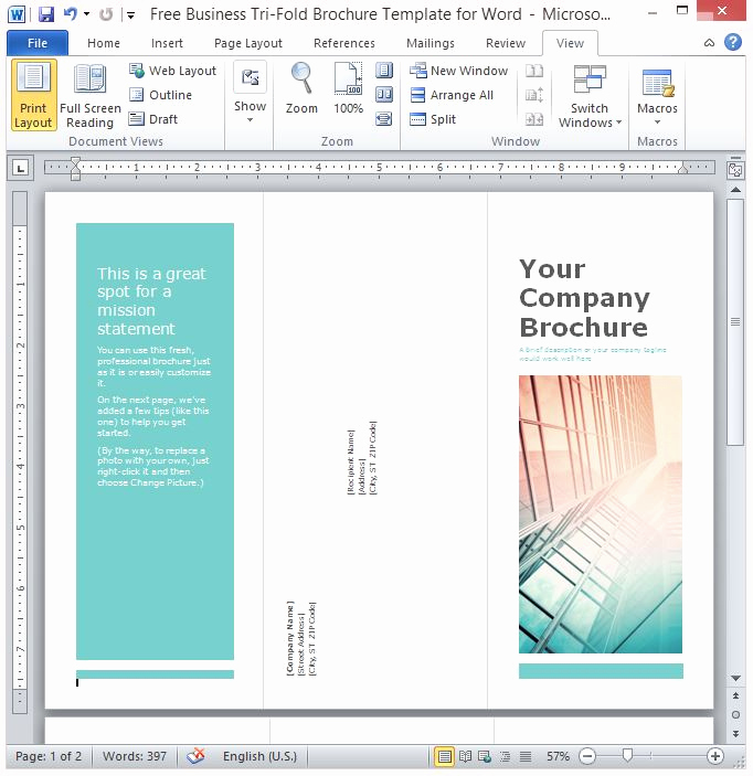 Free Tri Fold Brochure Templates Luxury Free Business Tri Fold Brochure Template for Word