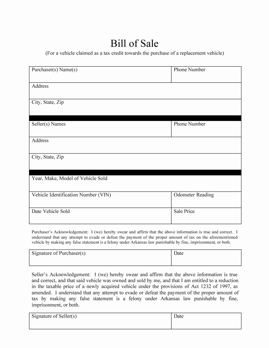 Free Vehicle Bill Of Sale Awesome 46 Fee Printable Bill Of Sale Templates Car Boat Gun
