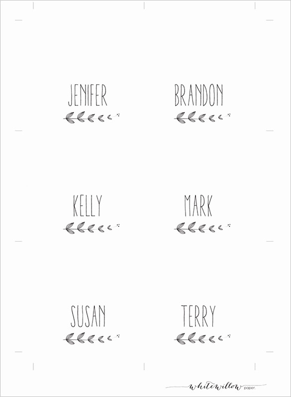 Free Wedding Place Card Template Beautiful Printable Table Place Cards Template