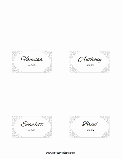 Free Wedding Place Card Template Best Of Folded Place Card Template for Wedding Free Printable