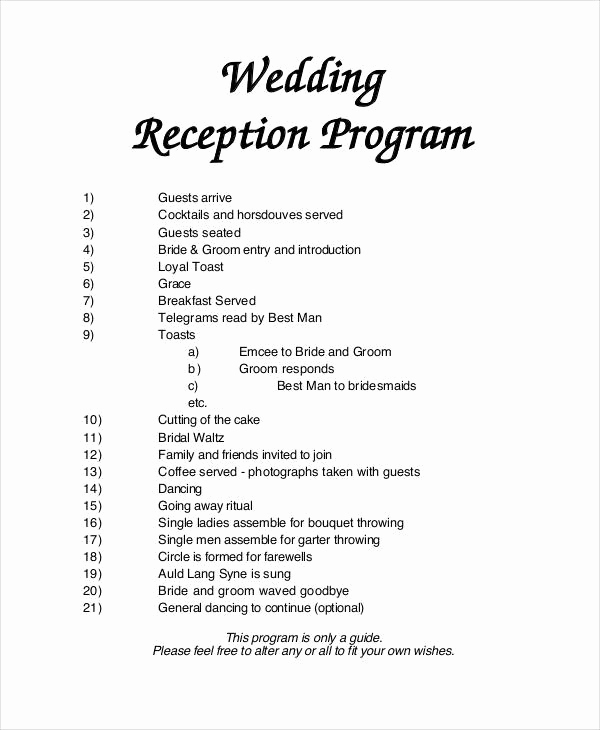 Free Wedding Program Template Luxury 6 Wedding Program Free Sample Example format Download