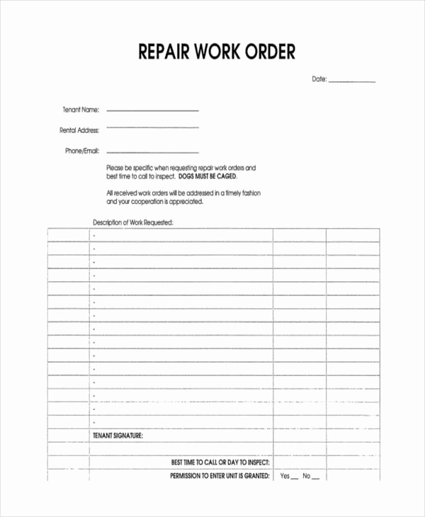 Free Work order Template New 28 Work order Templates Ai Psd