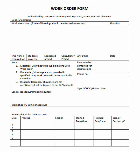 Free Work order Template Unique 14 Work order Samples Pdf Word Excel Apple Pages