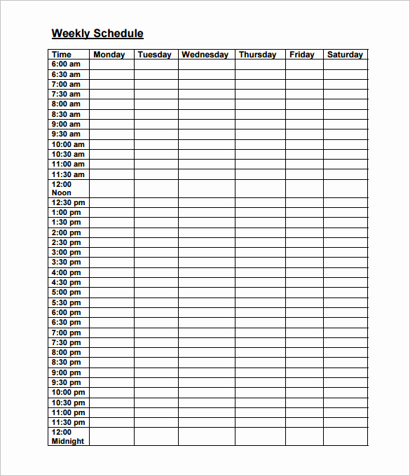 Free Work Schedule Template Awesome Weekly Work Schedule Template 8 Free Word Excel Pdf