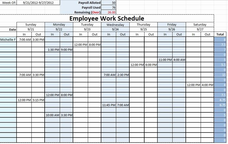 Free Work Schedule Template Best Of Employee Work Schedule Template Sample