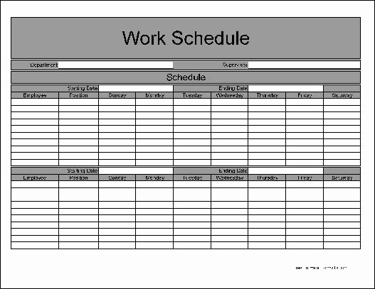 Free Work Schedule Template Unique Free Basic Biweekly Work Schedule From formville